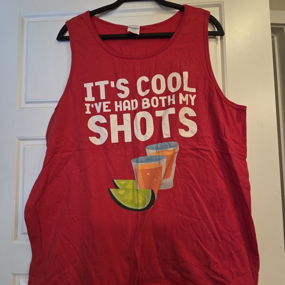 Red Tank Top with Fun Graphic